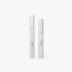 Two silver cosmetic bottles with 'ease' branding on a white background