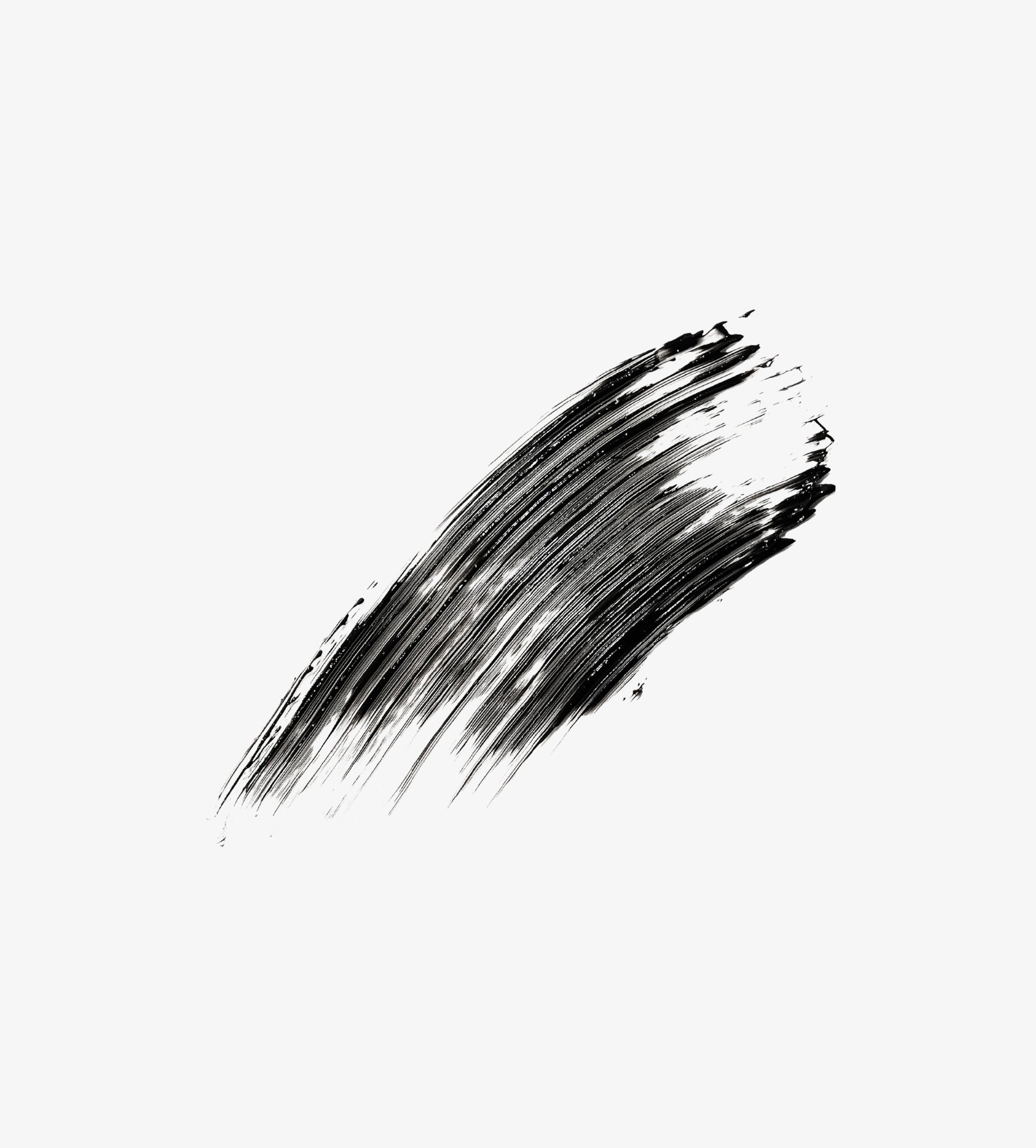 Black mascara swatch showing texture and pigment of Ease Fusion Mascara