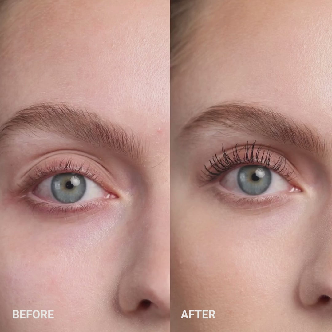 before and after results using ease eyelash serum
